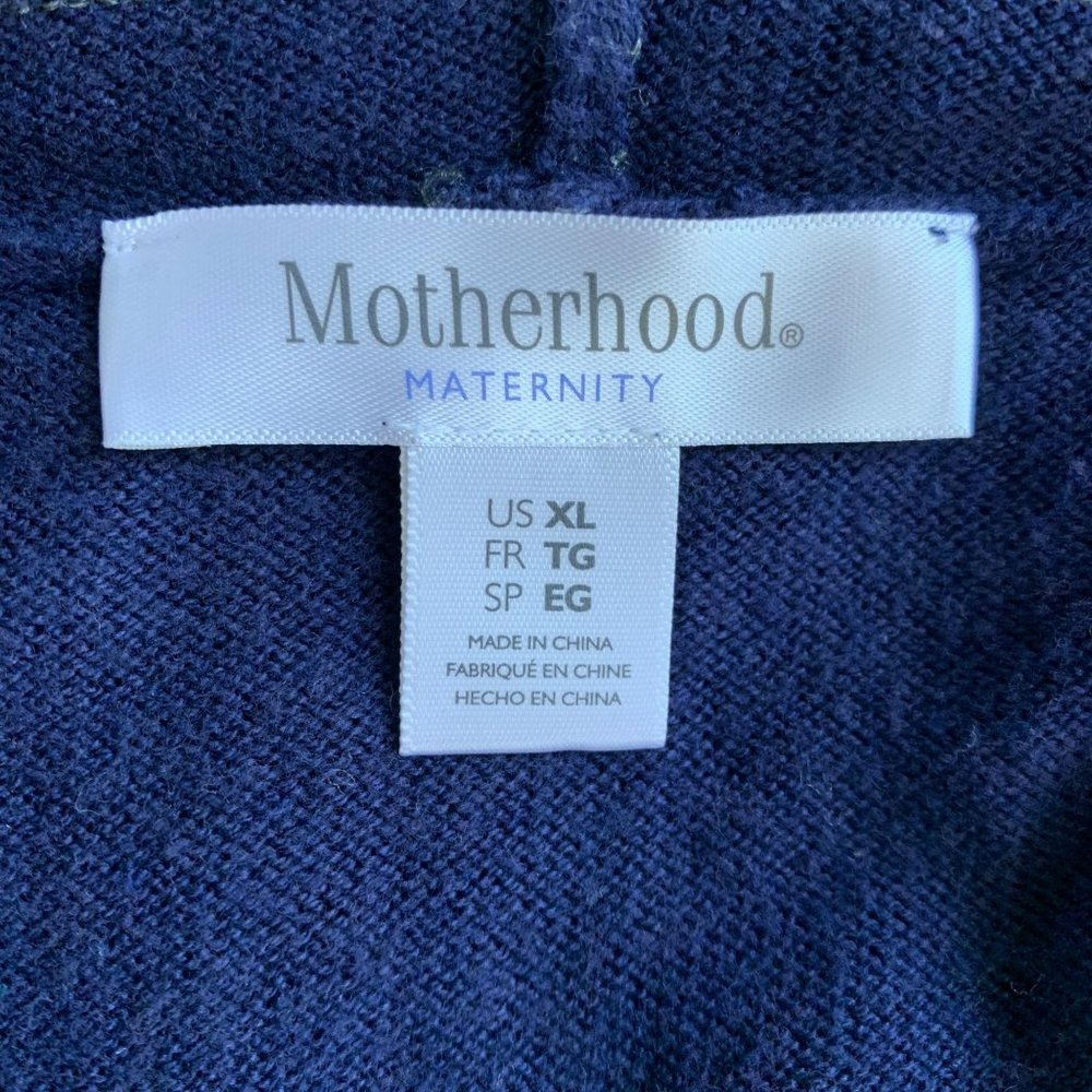 Motherhood Maternity XL Sweater Hooded Striped Gra - Picture 4 of 6